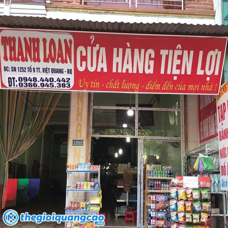 Bảng hiệu si&ecirc;u thị mini chất liệu bạt hiflex