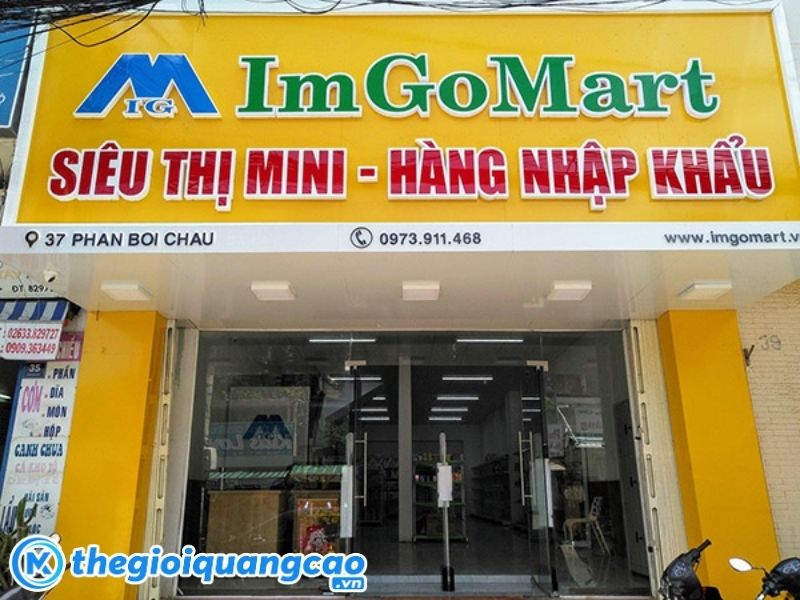 Mẫu bảng hiệu si&ecirc;u thị mini chữ nổi mica