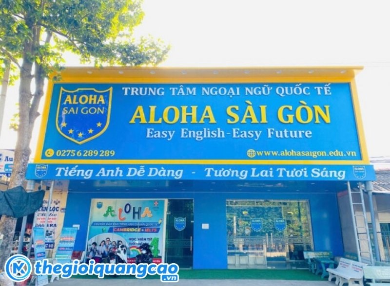 Mẫu bảng hiệu trung t&acirc;m ngoại ngữ quốc tế Aloha S&agrave;i G&ograve;n