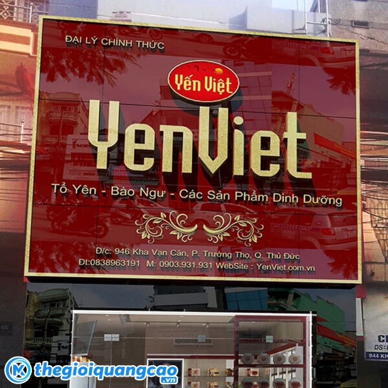 Mẫu bảng hiệu yến s&agrave;o thương hiệu yến việt