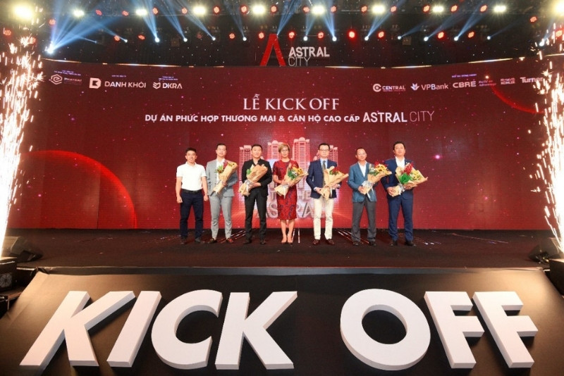 Mẫu backdrop kick off dự &aacute;n căn hộ cao cấp Astral City