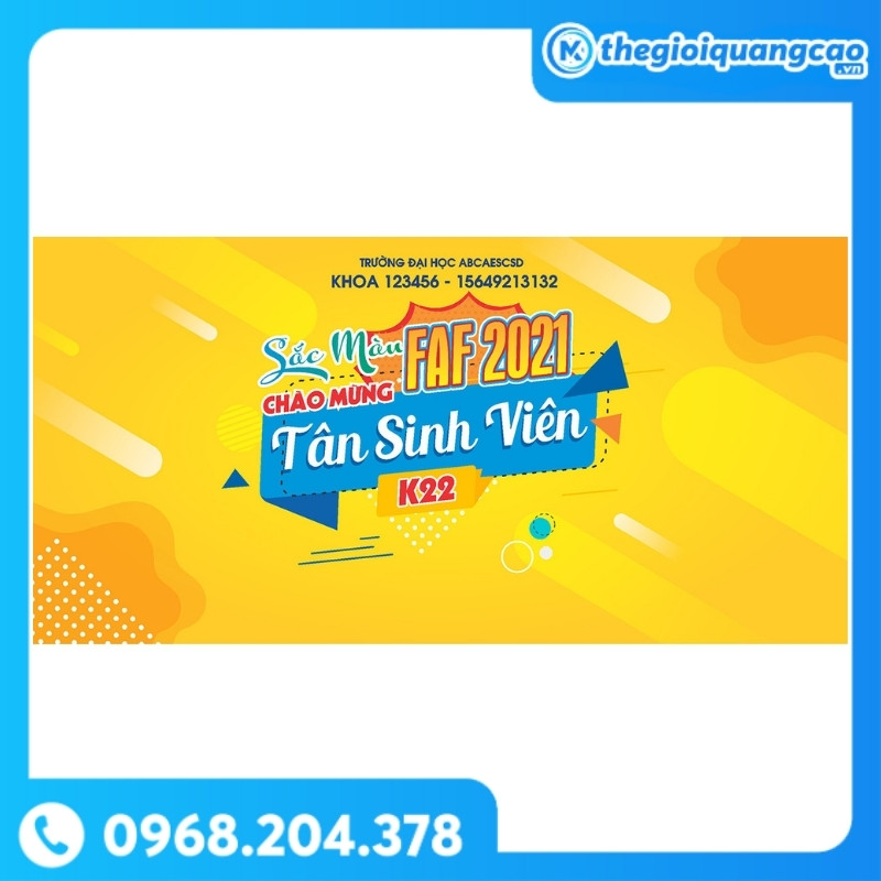 Backdrop Chào Mừng Tân Sinh Viên