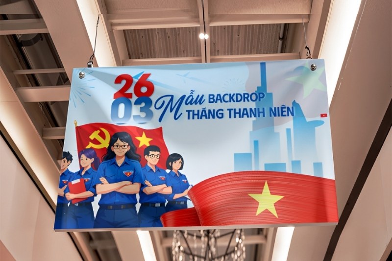 Mẫu backdrop lễ kết nạp đo&agrave;n vi&ecirc;n