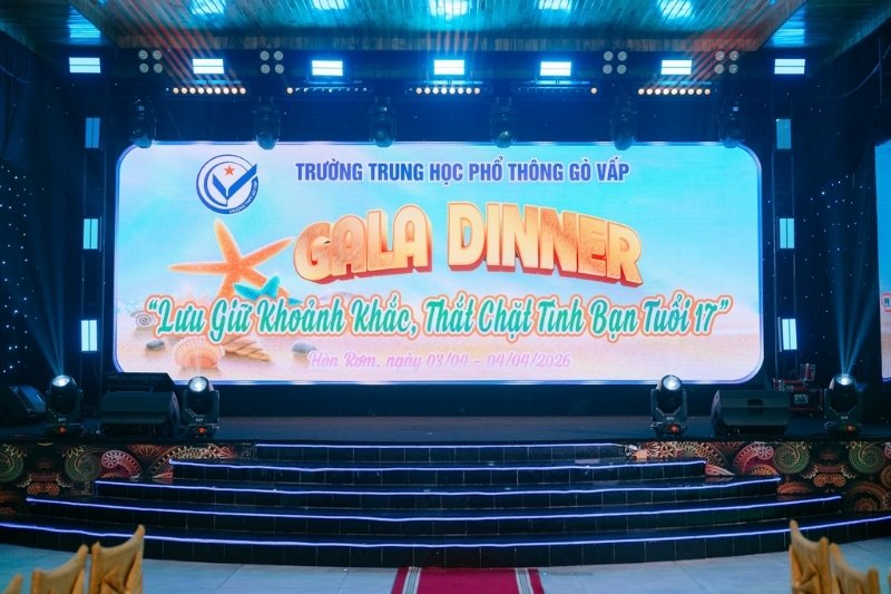 Backdrop gala dinner m&agrave;n h&igrave;nh LED