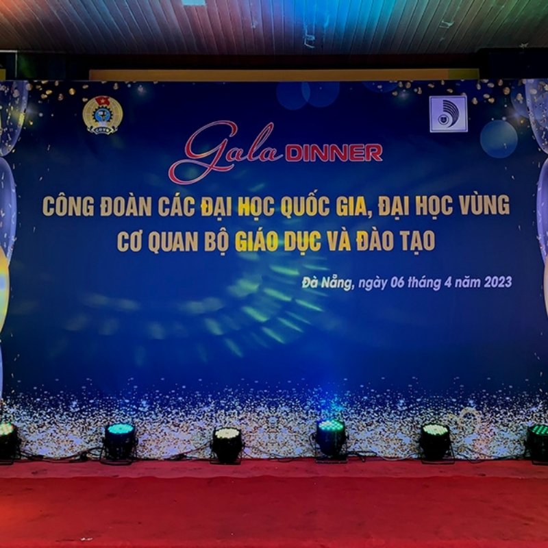 Backdrop gala dinner in bạt Hiflex