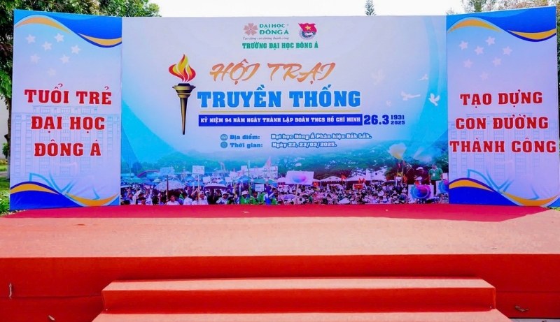 Backdrop hội trại in PP bồi Formex