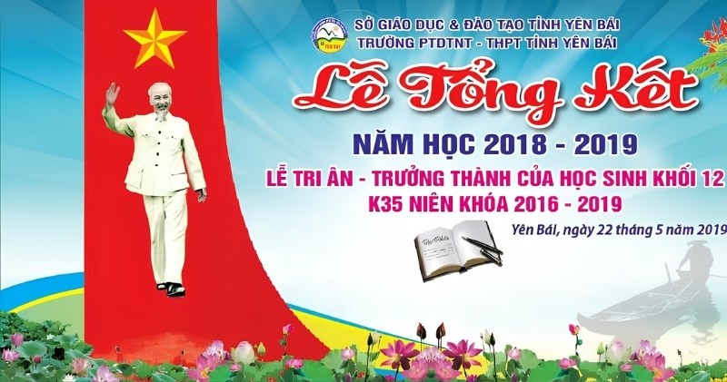 Mẫu backdrop lễ tổng kết năm học đẹp