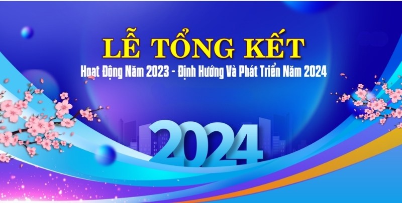 Mẫu backdrop lễ tổng kết cuối năm c&ocirc;ng ty