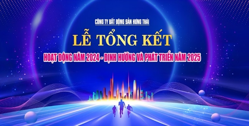 Mẫu backdrop lễ tổng kết c&ocirc;ng ty bất động sản