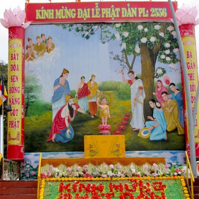 Những lỗi sai cần tr&aacute;nh khi thi c&ocirc;ng backdrop phật đản