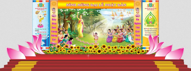 Mẫu backdrop phật đản trang nghi&ecirc;m