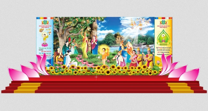Mẫu ph&ocirc;ng nền lễ phật đản đẹp