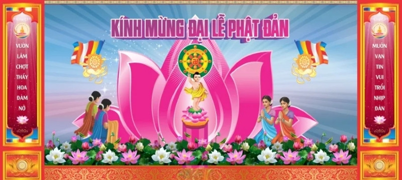 Mẫu ph&ocirc;ng nền backdrop phật đản