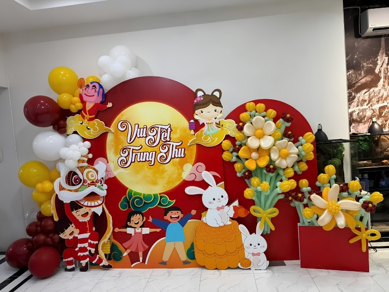 Mẫu backdrop tết trung thu in 3D