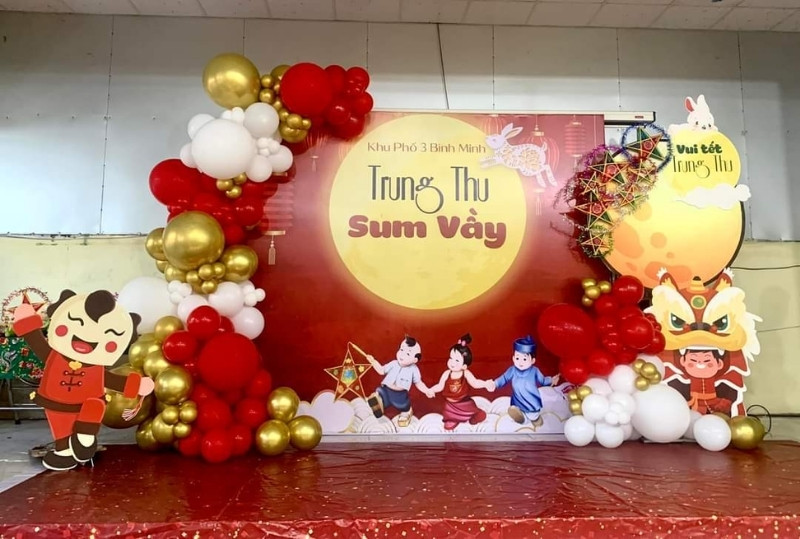 Mẫu ph&ocirc;ng nền tết trung thu tại khu phố 3 B&igrave;nh Minh