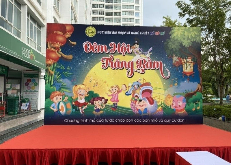 Mẫu backdrop tết đo&agrave;n vi&ecirc;n tại học viện &acirc;m nhạc v&agrave; nghệ thuật