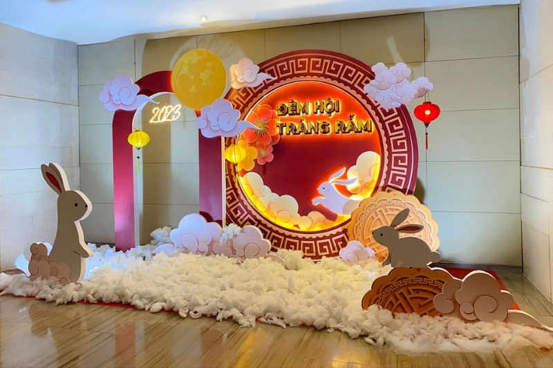 Backdrop trung thu in PP bồi Formex