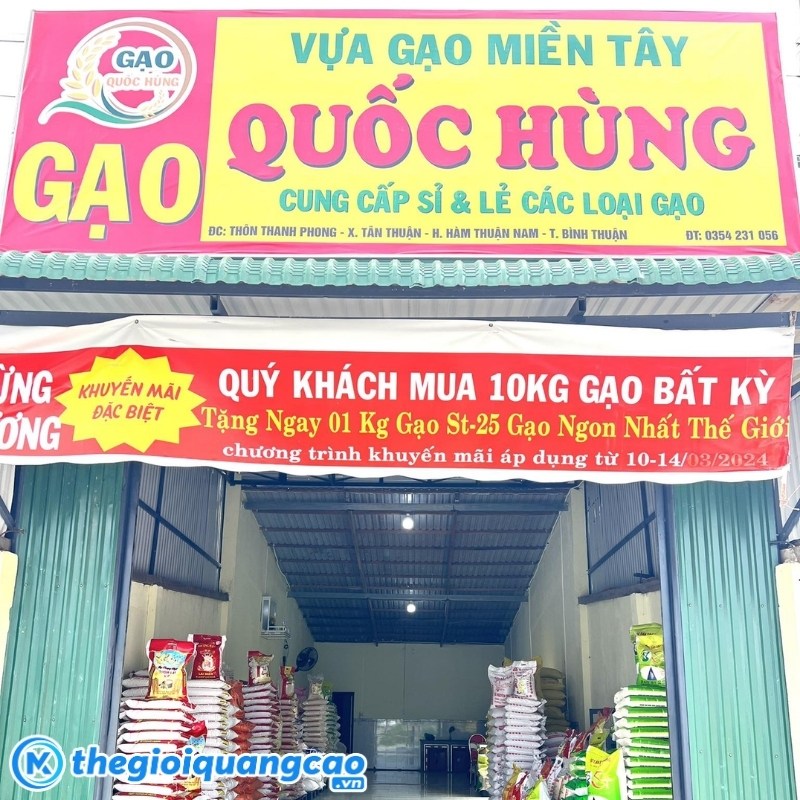 Thiết kế bảng hiệu đại l&yacute; gạo theo y&ecirc;u cầu