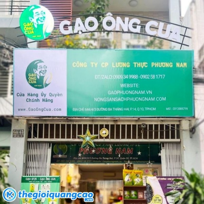 Thi c&ocirc;ng bảng hiệu b&aacute;n gạo gi&aacute; rẻ uy t&iacute;n tại TPHCM