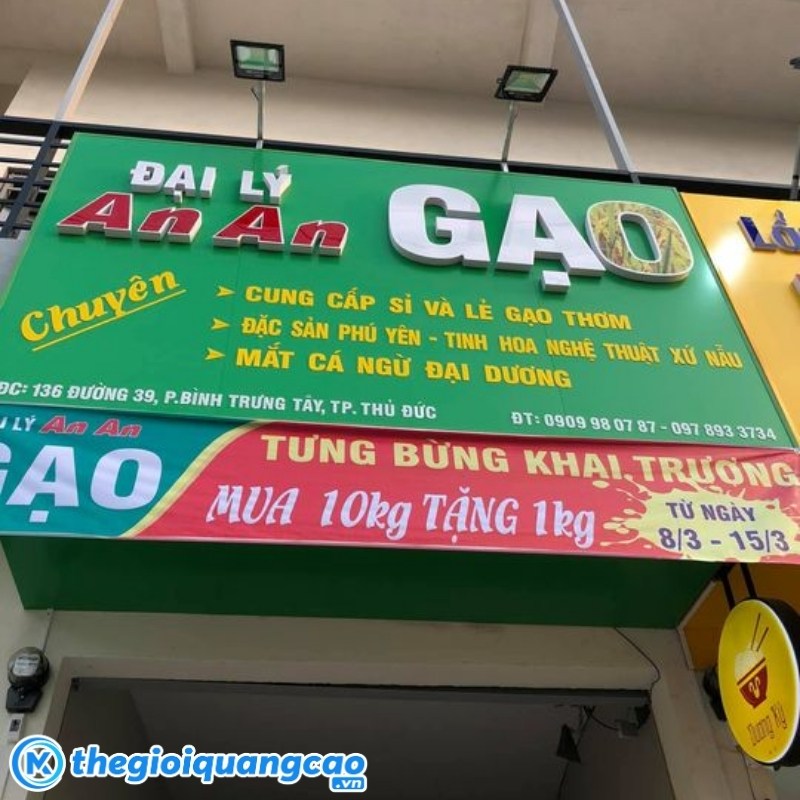 Mẫu bảng hiệu cửa h&agrave;ng b&aacute;n gạo