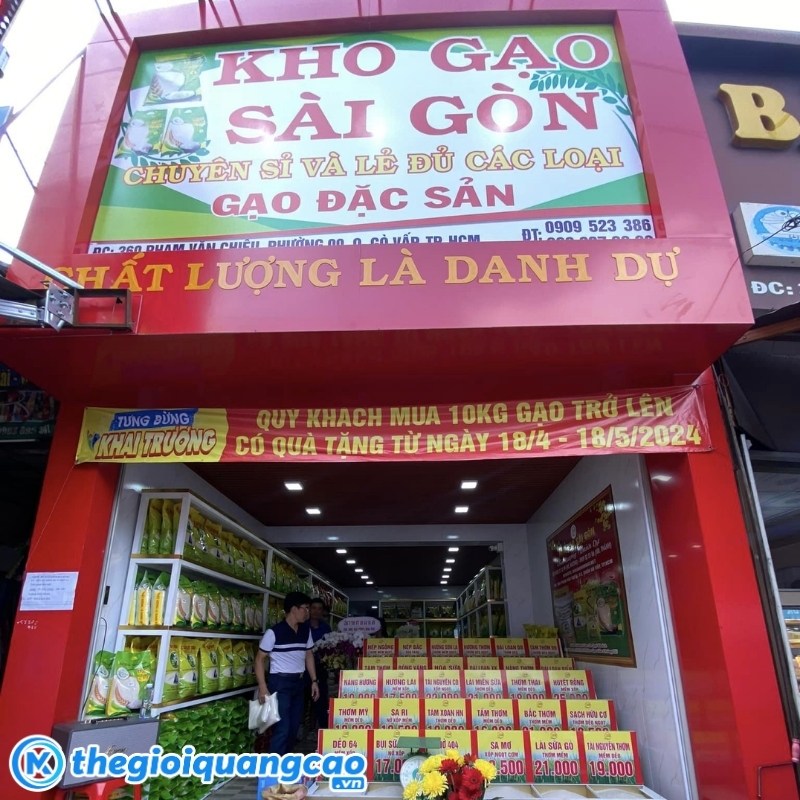 L&agrave;m bảng hiệu đại l&yacute; b&aacute;n gạo gi&aacute; rẻ, chất lượng tại TPHCM