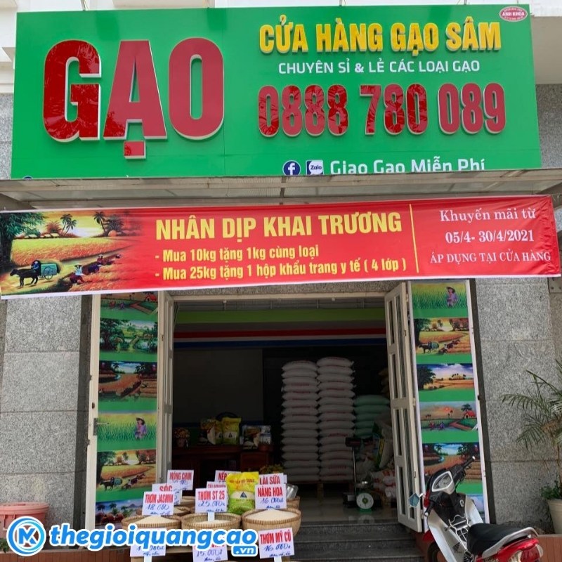 Mẫu bảng hiệu cửa h&agrave;ng b&aacute;n gạo