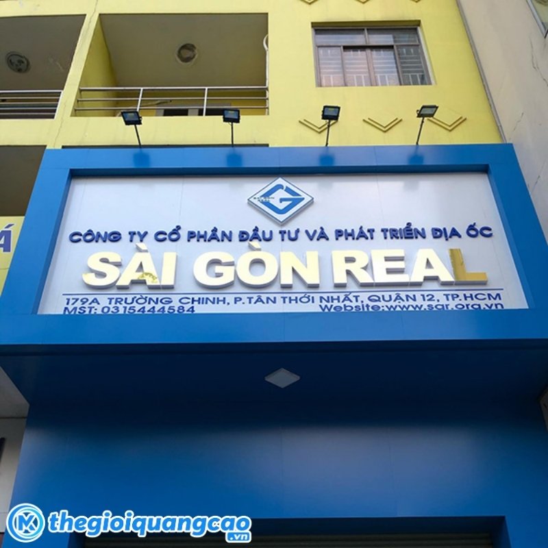 Mẫu bảng hiệu bất động sản S&agrave;i G&ograve;n Real