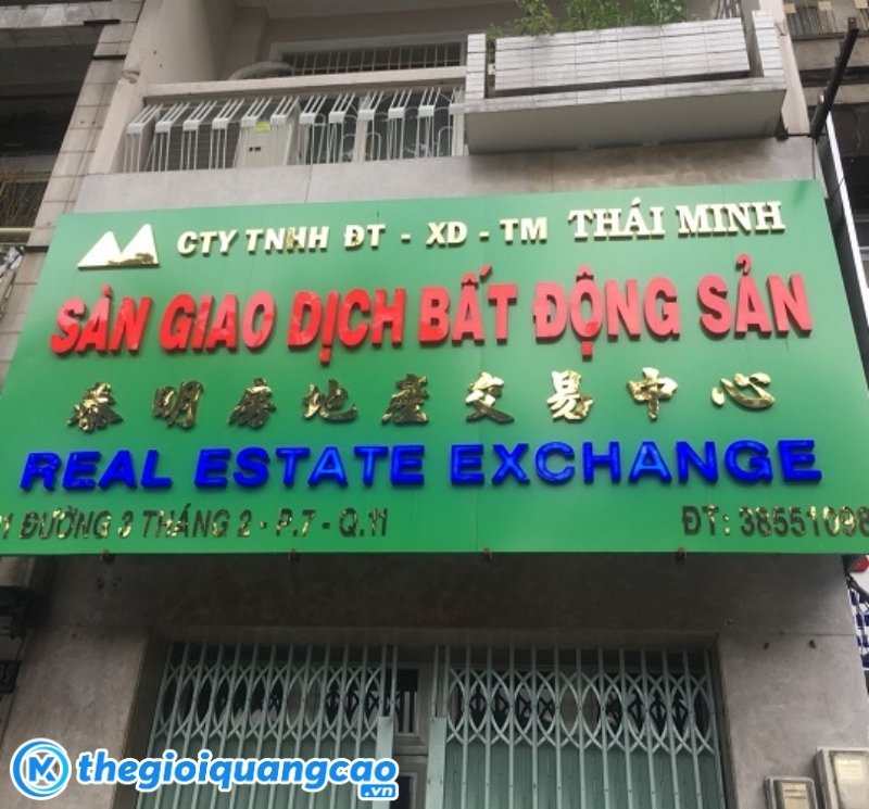 Mẫu bảng hiệu bất động sản Th&aacute;i Minh