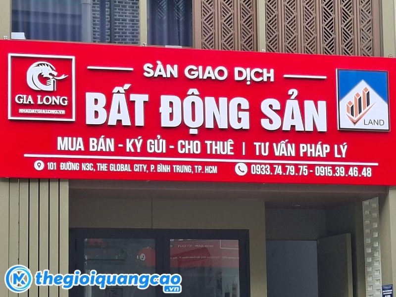 Mẫu bảng hiệu s&agrave;n giao dịch bất động sản