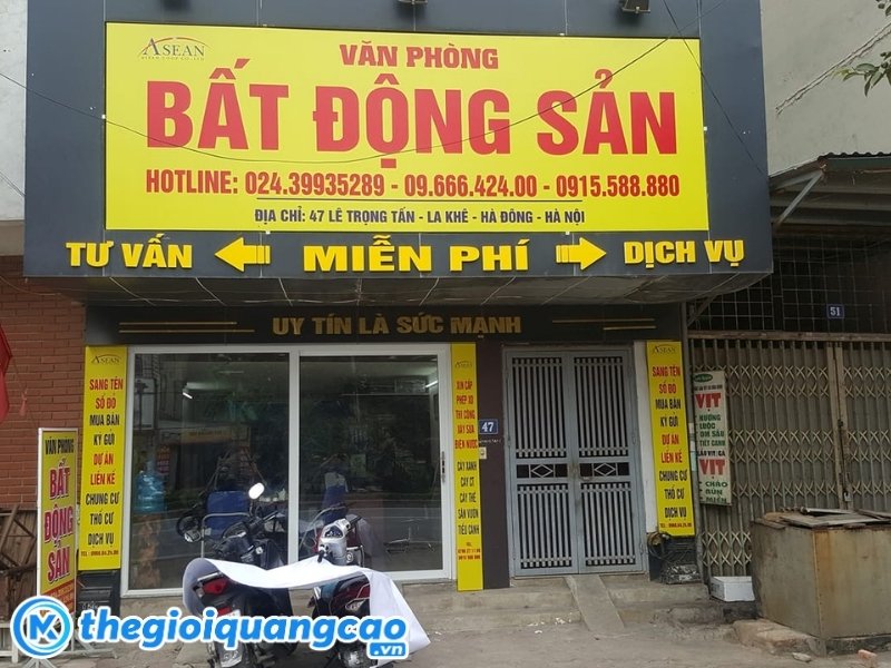 Thiết kế bảng hiệu bất động sản theo y&ecirc;u cầu