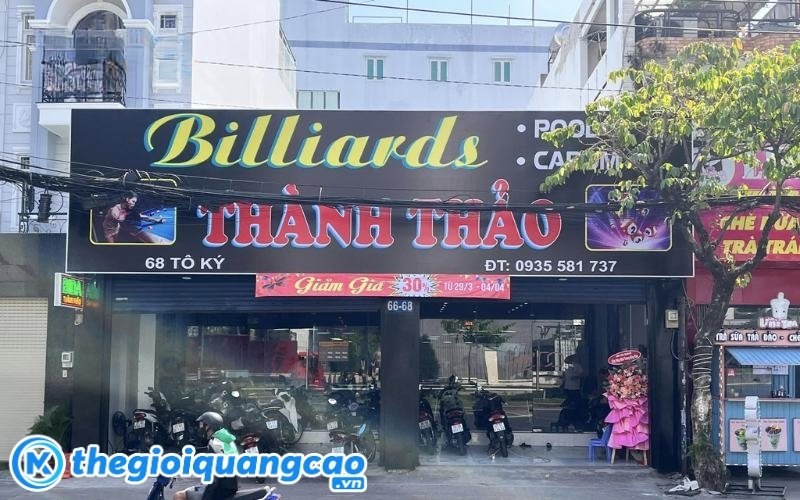 Mẫu bảng hiệu bida Th&agrave;nh Thảo