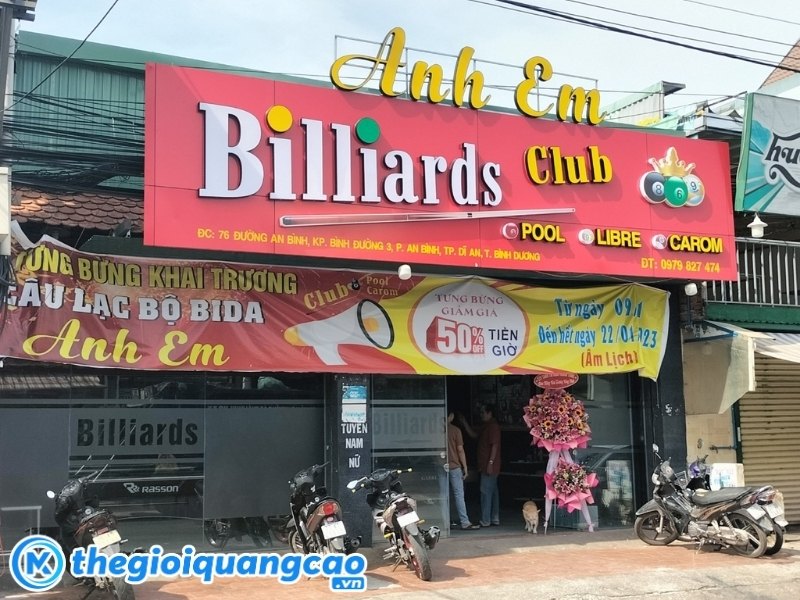 Mẫu bảng hiệu billiards đẹp