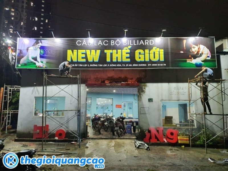 Bảng hiệu clb bida in bạt Hiflex