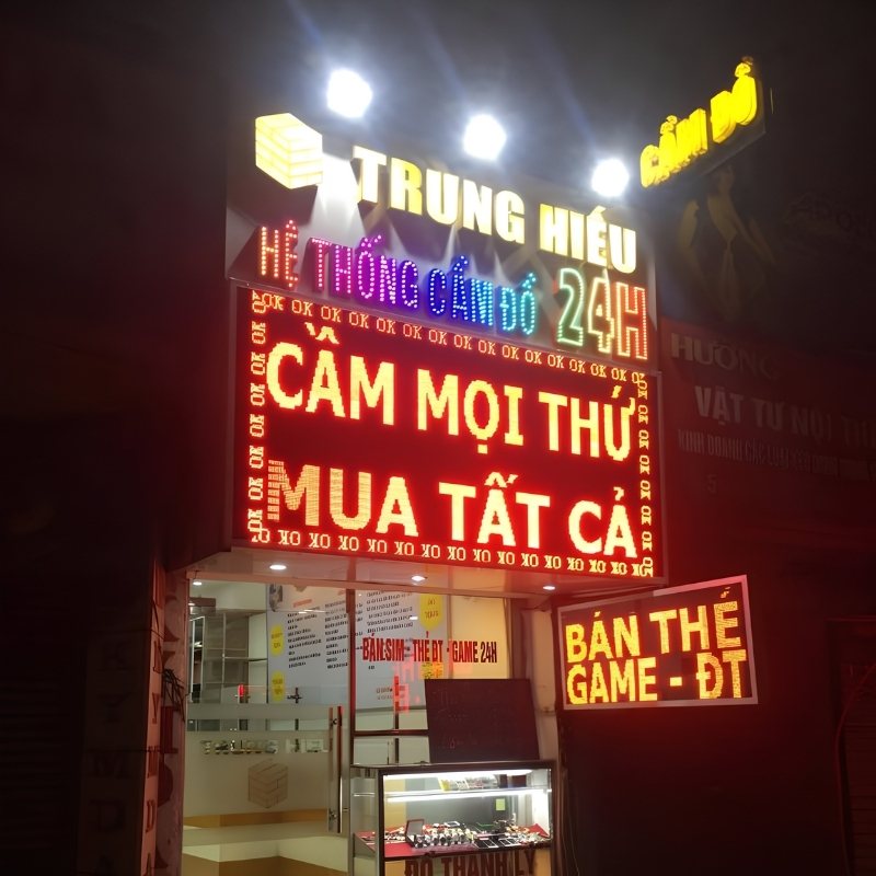 Mẫu bảng hiệu cầm đồ Trung Hiếu