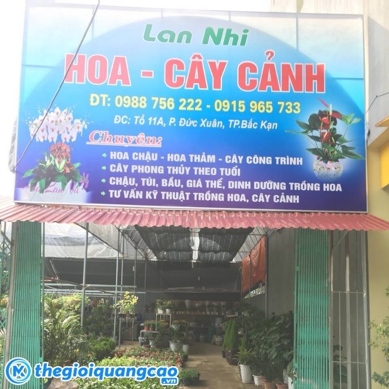 Mẫu bảng hiệu c&acirc;y cảnh, hoa đẹp