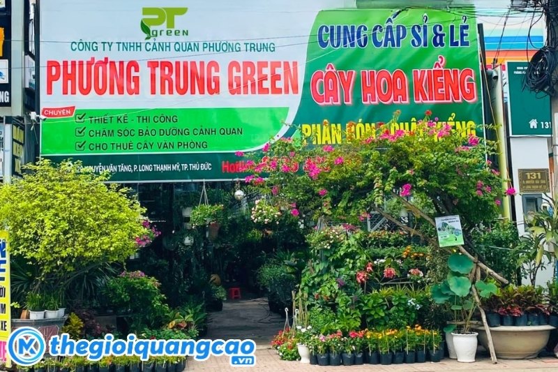Mẫu bảng hiệu c&acirc;y cảnh Phương Trung Green