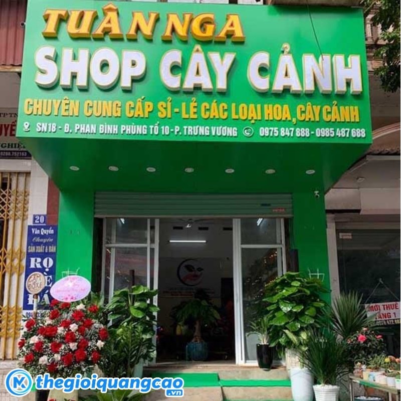 Bảng hiệu c&acirc;y cảnh mặt dựng ALu chữ nổi Mica