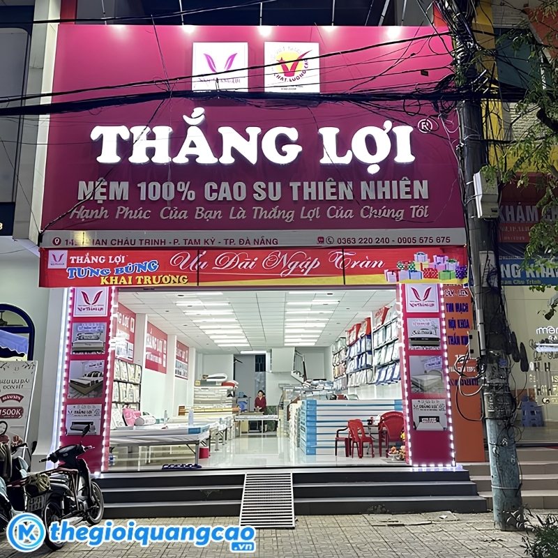 Mẫu bảng hiệu chăn ga gối đệm Thắng Lợi