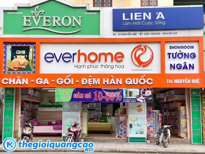 Mẫu bảng hiệu chăn ga gối đệm H&agrave;n Quốc