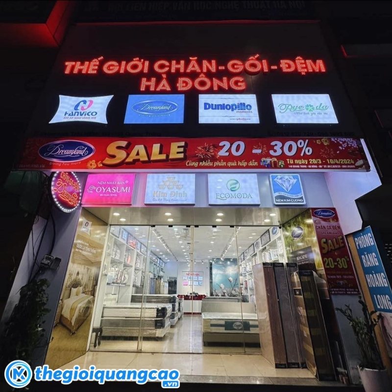Mẫu bảng hiệu thế giới chăn ga gối đệm