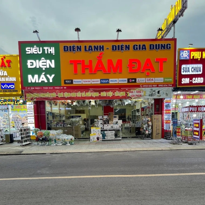 Mẫu bảng hiệu điện lạnh, điện gia dụng Thắm Đạt