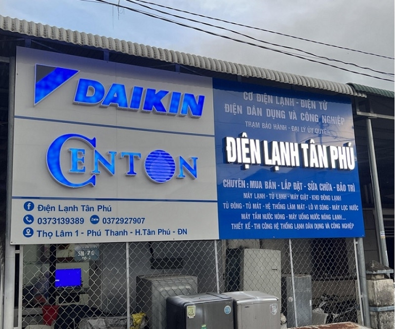 Thiết kế bảng hiệu điện lạnh phong thủy