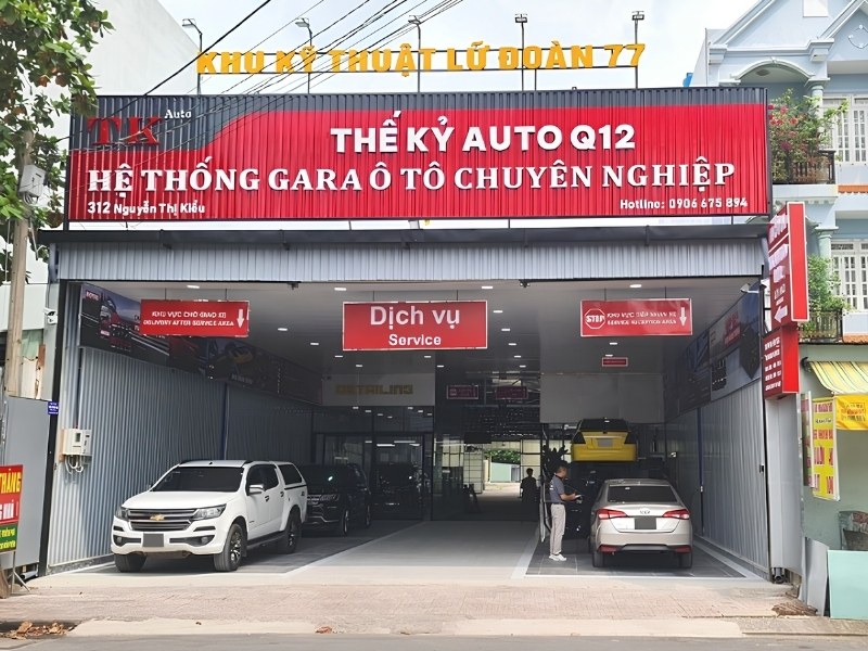 Mẫu bảng hiệu hệ thống gara &ocirc; t&ocirc; chuy&ecirc;n nghiệp