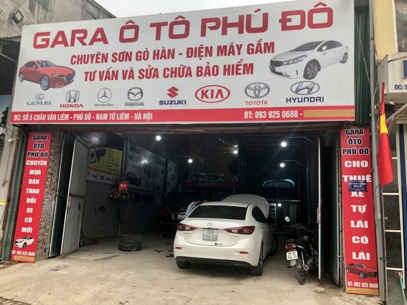 Bảng hiệu gara &ocirc; t&ocirc; chất liệu bạt Hiflex