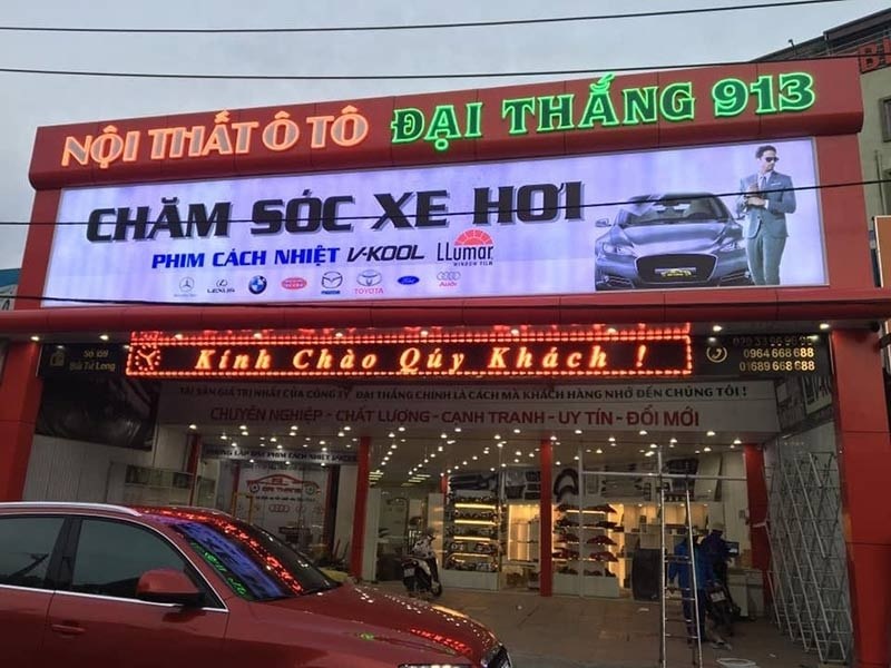 Thiết kế bảng hiệu gara &ocirc; t&ocirc; theo y&ecirc;u cầu