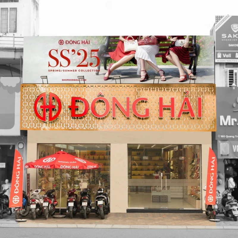Bảng hiệu gi&agrave;y da nam cao cấp Đ&ocirc;ng Hải