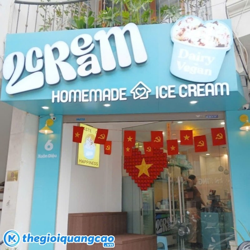 Mẫu bảng hiệu kem tươi đẹp thu h&uacute;t kh&aacute;ch h&agrave;ng