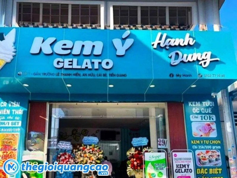 L&agrave;m bảng hiệu quảng c&aacute;o kem tươi uy t&iacute;n chất lượng tại TPHCM