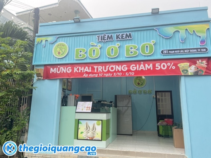 Mẫu bảng hiệu tiệm kem Bờ Ơ Bơ
