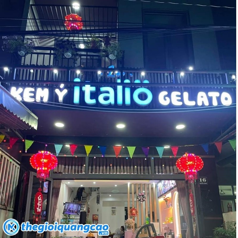 Mẫu bảng hiệu kem &yacute; Italio Gelato